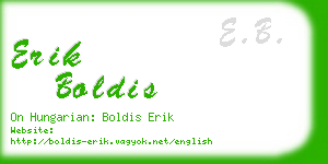 erik boldis business card